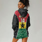 Ghana Football Custom Hoodie Dress Go Black Queens Kente Pattern