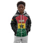 Ghana Football Custom Kid Hoodie Go Black Queens Kente Pattern