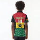 Ghana Football Custom Kid Polo Shirt Go Black Queens Kente Pattern