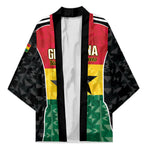 Ghana Football Custom Kimono Go Black Queens Kente Pattern