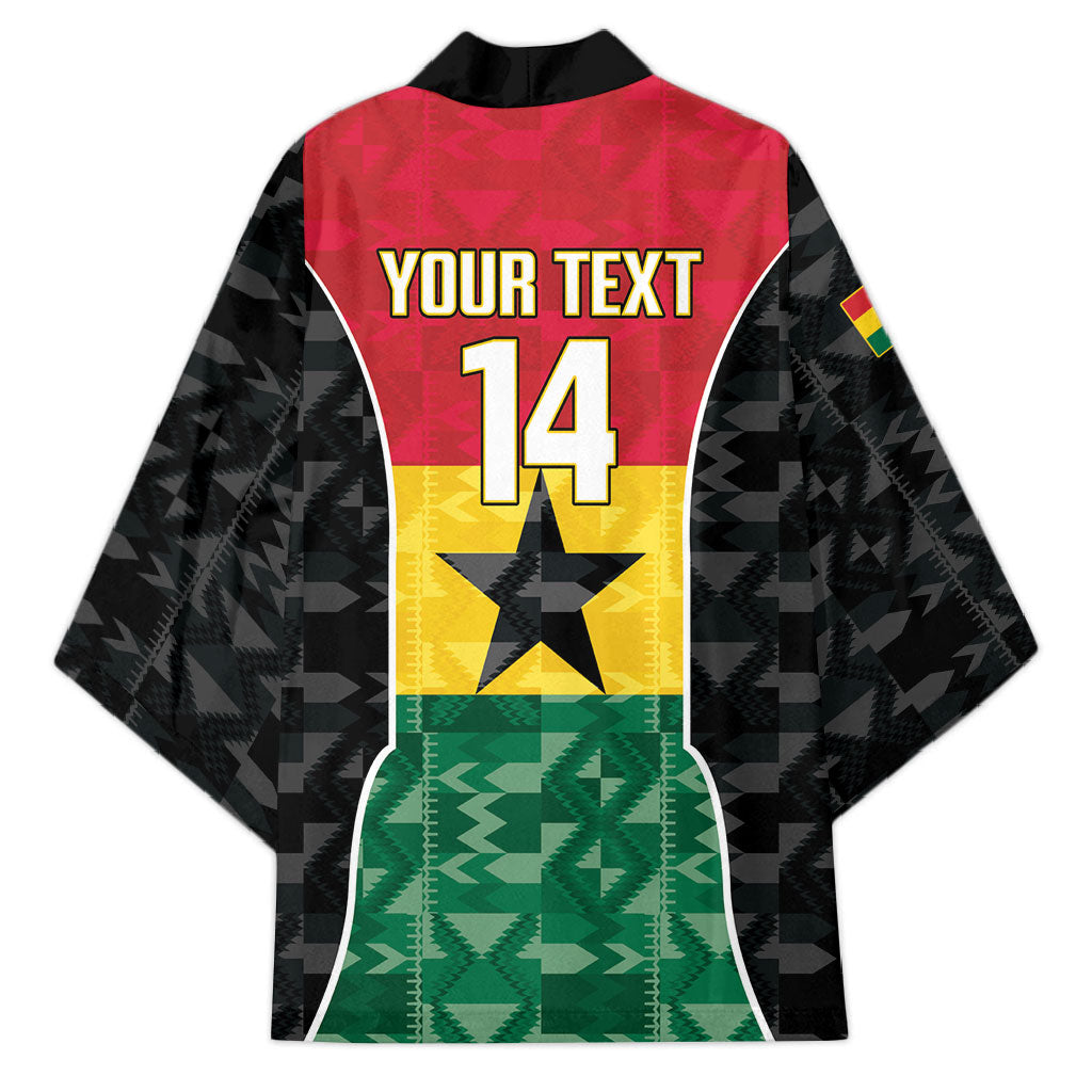 Ghana Football Custom Kimono Go Black Queens Kente Pattern