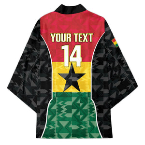 Ghana Football Custom Kimono Go Black Queens Kente Pattern