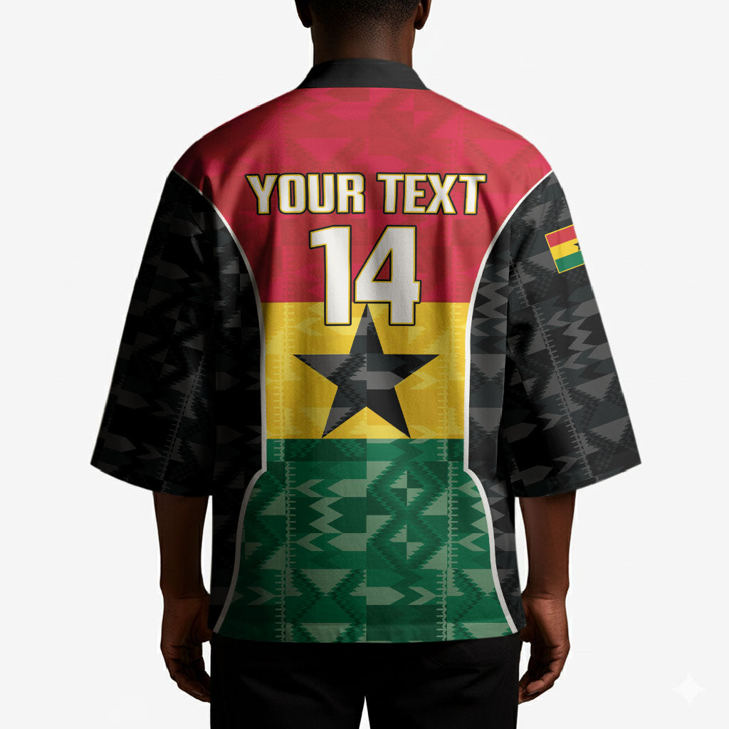 Ghana Football Custom Kimono Go Black Queens Kente Pattern