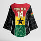 Ghana Football Custom Kimono Sleeve Blouse Go Black Queens Kente Pattern