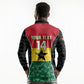 Ghana Football Custom Long Sleeve Polo Shirt Go Black Queens Kente Pattern