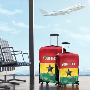 Ghana Football Custom Luggage Cover Go Black Queens Kente Pattern