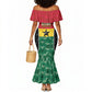 Ghana Football Custom Mermaid Dress Go Black Queens Kente Pattern
