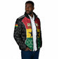 Ghana Football Custom Padded Jacket Go Black Queens Kente Pattern