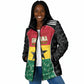 Ghana Football Custom Padded Jacket Go Black Queens Kente Pattern