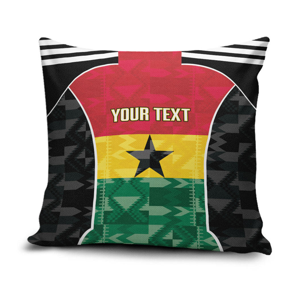 Ghana Football Custom Pillow Cover Go Black Queens Kente Pattern