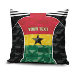 Ghana Football Custom Pillow Cover Go Black Queens Kente Pattern