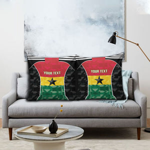 Ghana Football Custom Pillow Cover Go Black Queens Kente Pattern