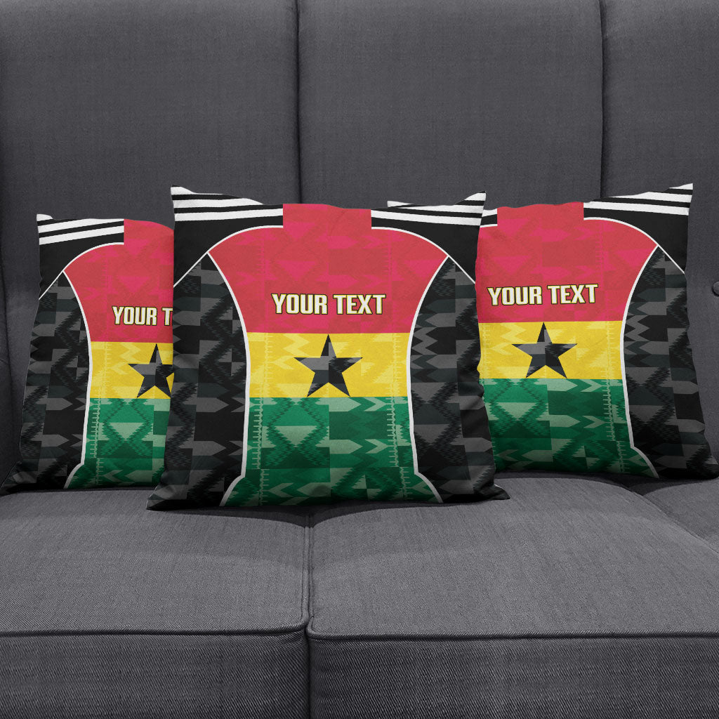 Ghana Football Custom Pillow Cover Go Black Queens Kente Pattern