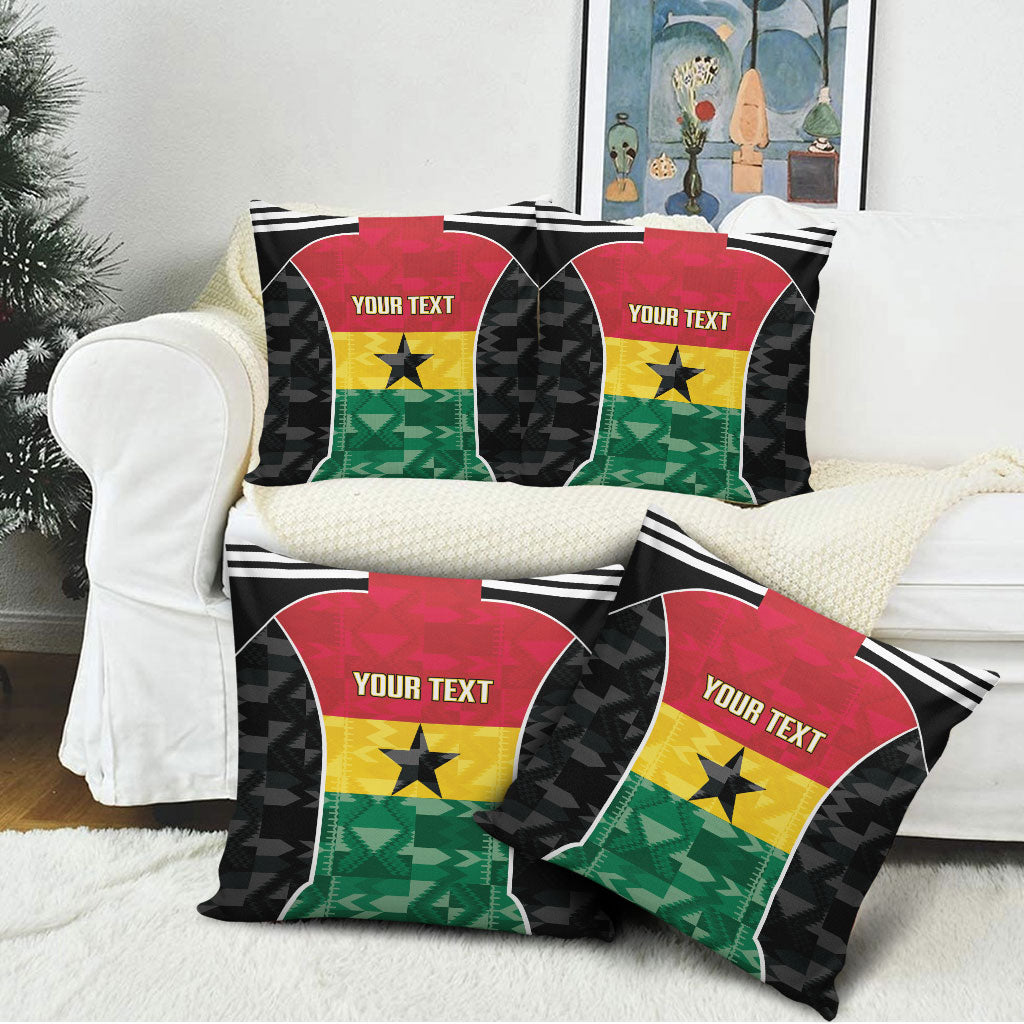 Ghana Football Custom Pillow Cover Go Black Queens Kente Pattern