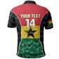 Ghana Football Custom Polo Shirt Go Black Queens Kente Pattern