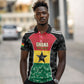 Ghana Football Custom Polo Shirt Go Black Queens Kente Pattern