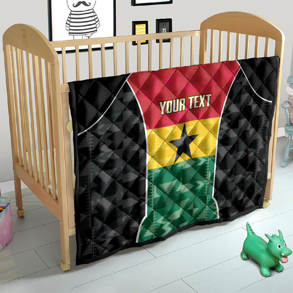 Ghana Football Custom Quilt Go Black Queens Kente Pattern