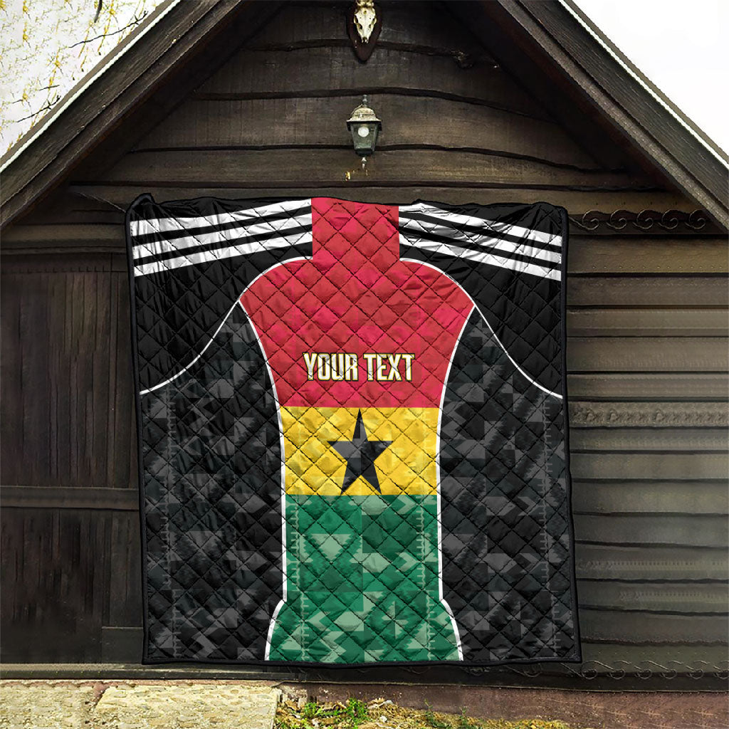 Ghana Football Custom Quilt Go Black Queens Kente Pattern