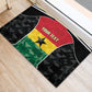 Ghana Football Custom Rubber Doormat Go Black Queens Kente Pattern