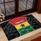 Ghana Football Custom Rubber Doormat Go Black Queens Kente Pattern