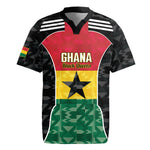 Ghana Football Custom Rugby Jersey Go Black Queens Kente Pattern
