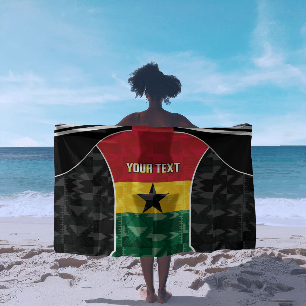 Ghana Football Custom Sarong Go Black Queens Kente Pattern