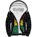 Ghana Football Custom Sherpa Hoodie Go Black Queens Kente Pattern