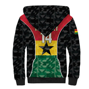 Ghana Football Custom Sherpa Hoodie Go Black Queens Kente Pattern