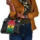 Ghana Football Custom Shoulder Handbag Go Black Queens Kente Pattern