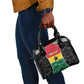 Ghana Football Custom Shoulder Handbag Go Black Queens Kente Pattern