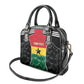 Ghana Football Custom Shoulder Handbag Go Black Queens Kente Pattern