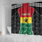Ghana Football Custom Shower Curtain Go Black Queens Kente Pattern