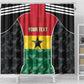 Ghana Football Custom Shower Curtain Go Black Queens Kente Pattern
