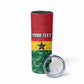Ghana Football Custom Skinny Tumbler Go Black Queens Kente Pattern