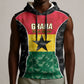 Ghana Football Custom Sleeveless Hoodie Go Black Queens Kente Pattern