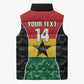 Ghana Football Custom Sleeveless Puffer Jacket Go Black Queens Kente Pattern