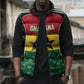 Ghana Football Custom Sleeveless Puffer Jacket Go Black Queens Kente Pattern