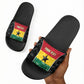 Ghana Football Custom Slide Sandals Go Black Queens Kente Pattern