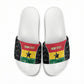 Ghana Football Custom Slide Sandals Go Black Queens Kente Pattern
