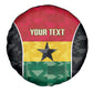 Ghana Football Custom Spare Tire Cover Go Black Queens Kente Pattern