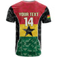 Ghana Football Custom T shirt Go Black Queens Kente Pattern