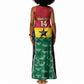 Ghana Football Custom Tank Maxi Dress Go Black Queens Kente Pattern