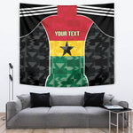 Ghana Football Custom Tapestry Go Black Queens Kente Pattern
