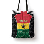 Ghana Football Custom Tote Bag Go Black Queens Kente Pattern