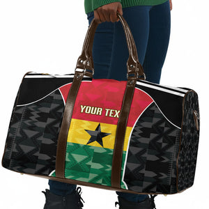 Ghana Football Custom Travel Bag Go Black Queens Kente Pattern