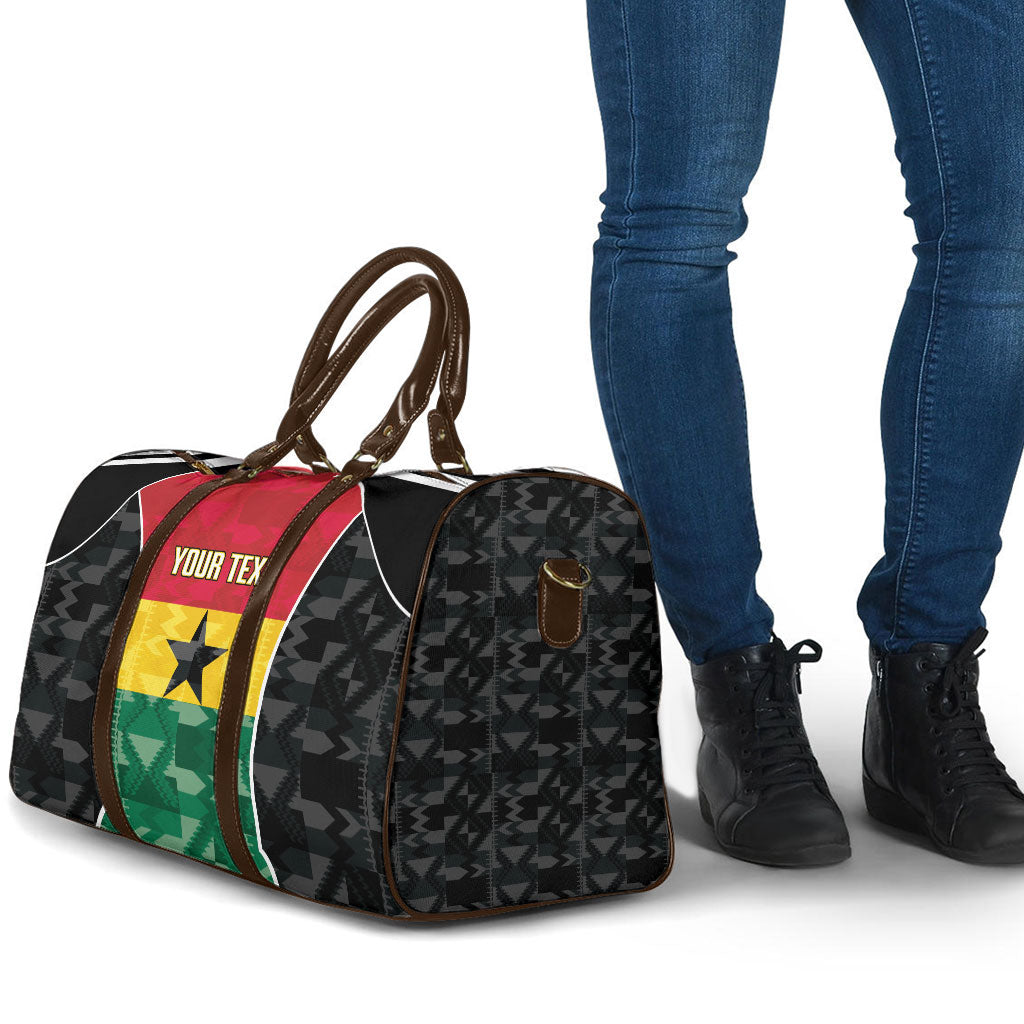 Ghana Football Custom Travel Bag Go Black Queens Kente Pattern