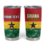 Ghana Football Custom Tumbler Cup Go Black Queens Kente Pattern