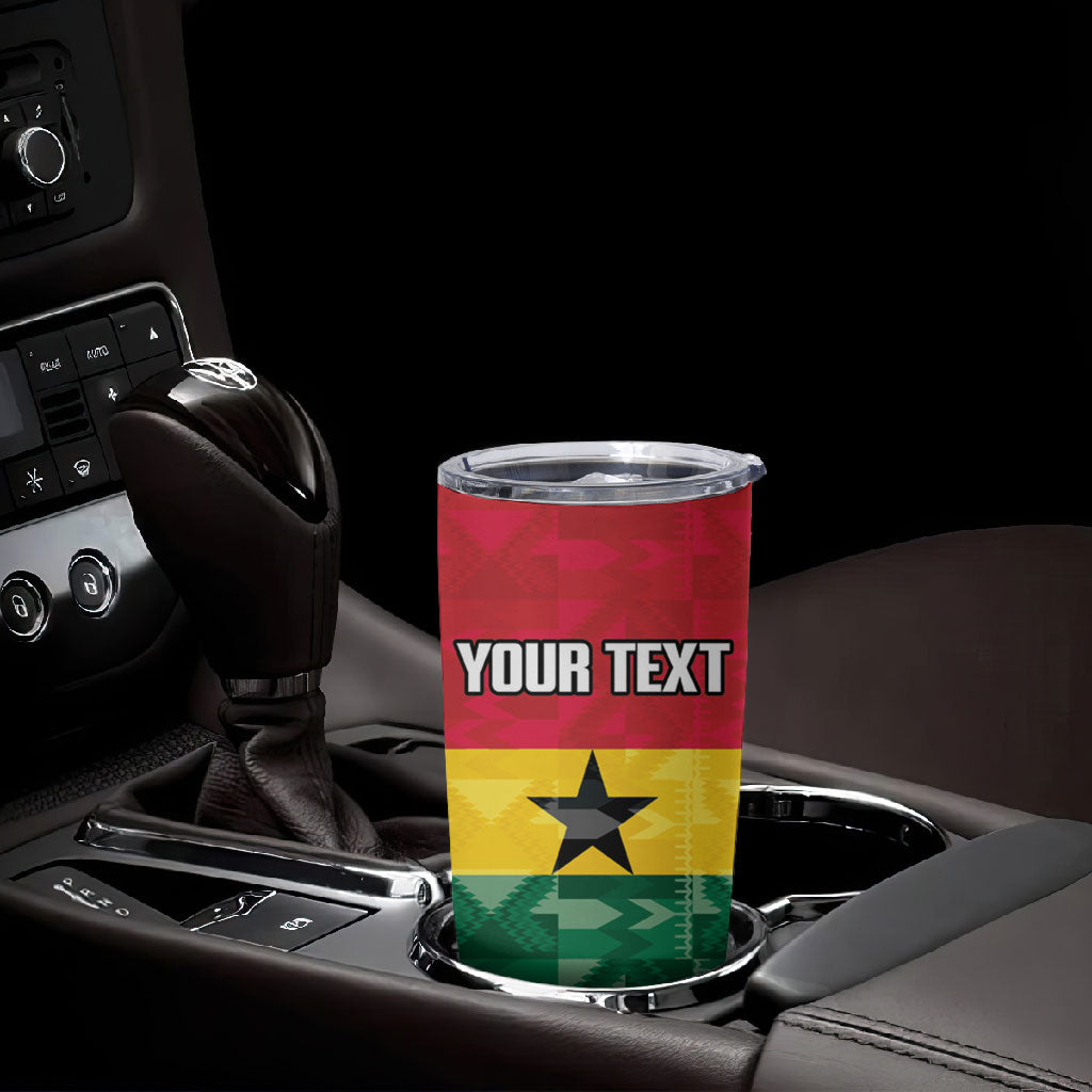 Ghana Football Custom Tumbler Cup Go Black Queens Kente Pattern