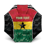 Ghana Football Custom Umbrella Go Black Queens Kente Pattern
