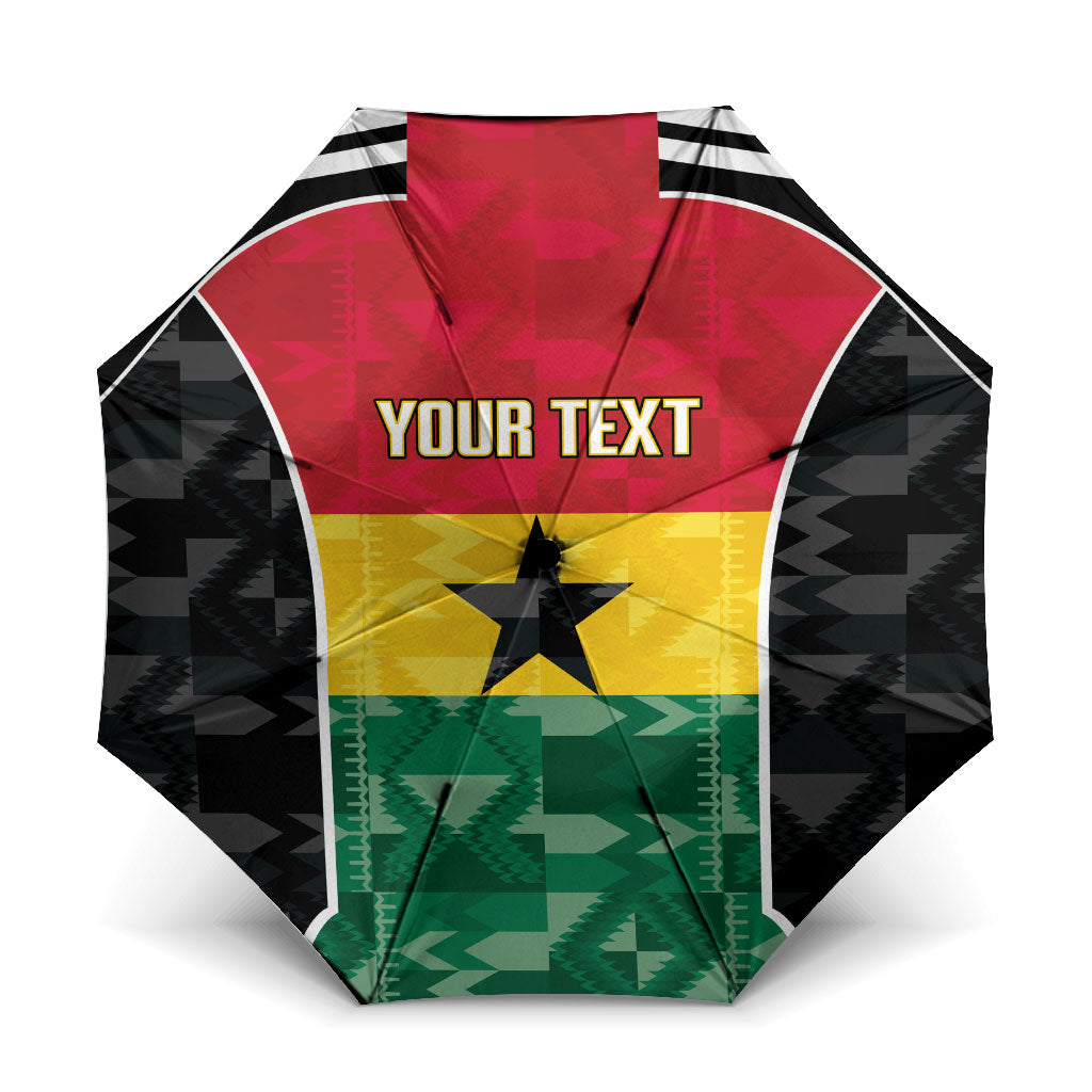 Ghana Football Custom Umbrella Go Black Queens Kente Pattern
